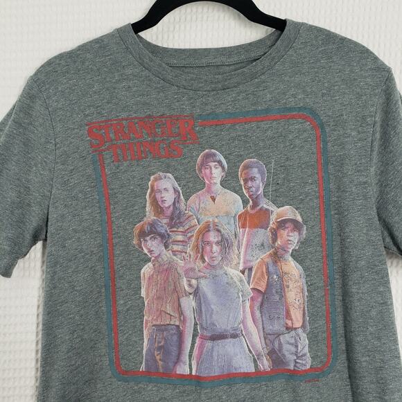 Old Navy Stranger Things T Shirt Kids XL Gray Graphic Tee Short Sleeve Crew Neck - Picture 11 of 16